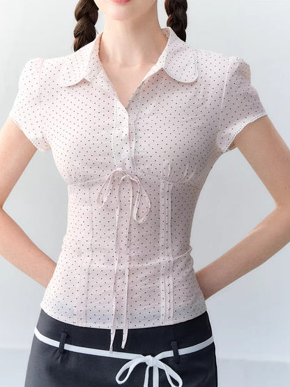 Polka Dot Lace Blouse