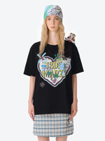 Map Illustration Crew Neck Short Sleeve T-shirt