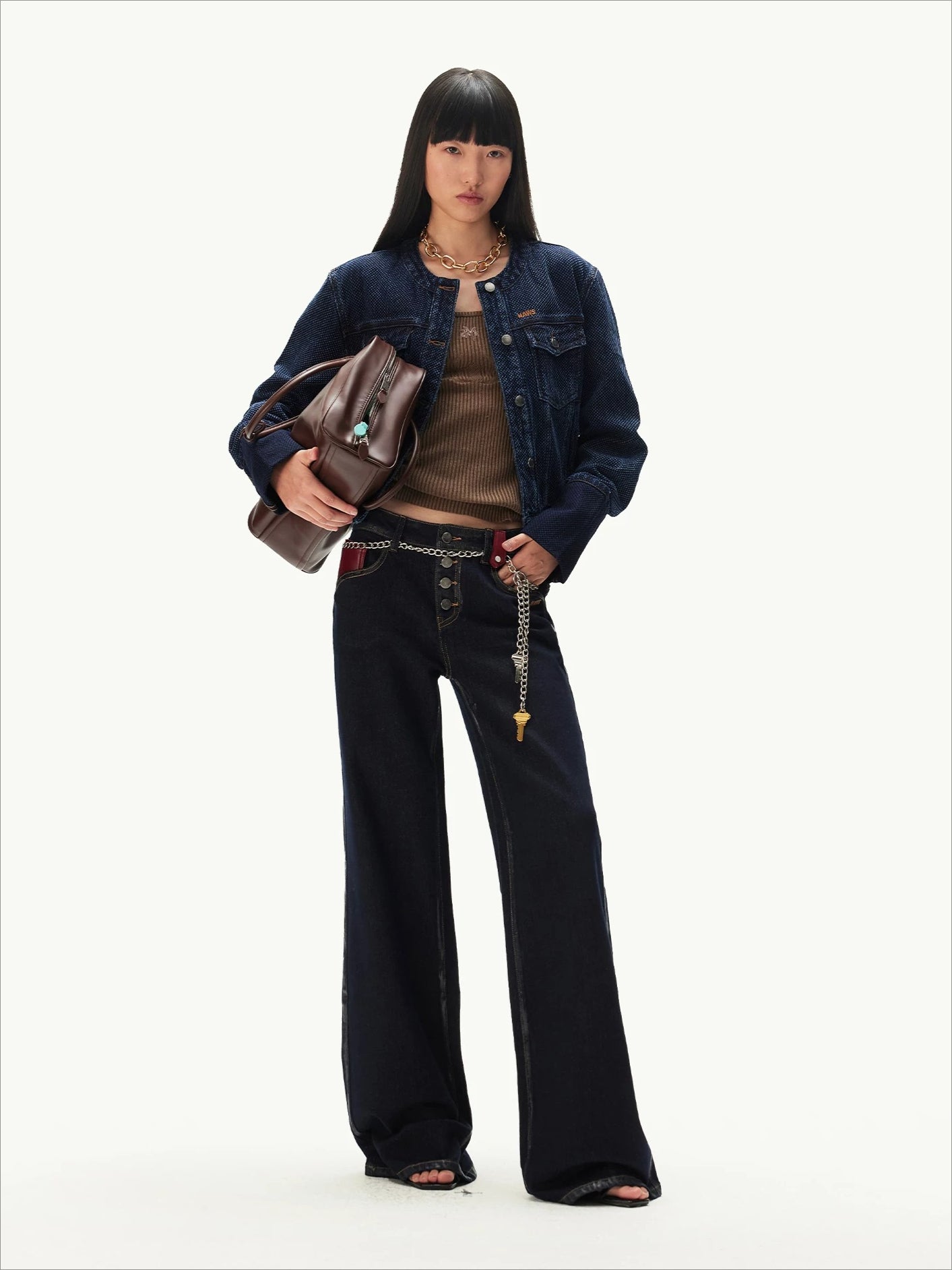 ＋5CM N4 Suede Straight Jeans