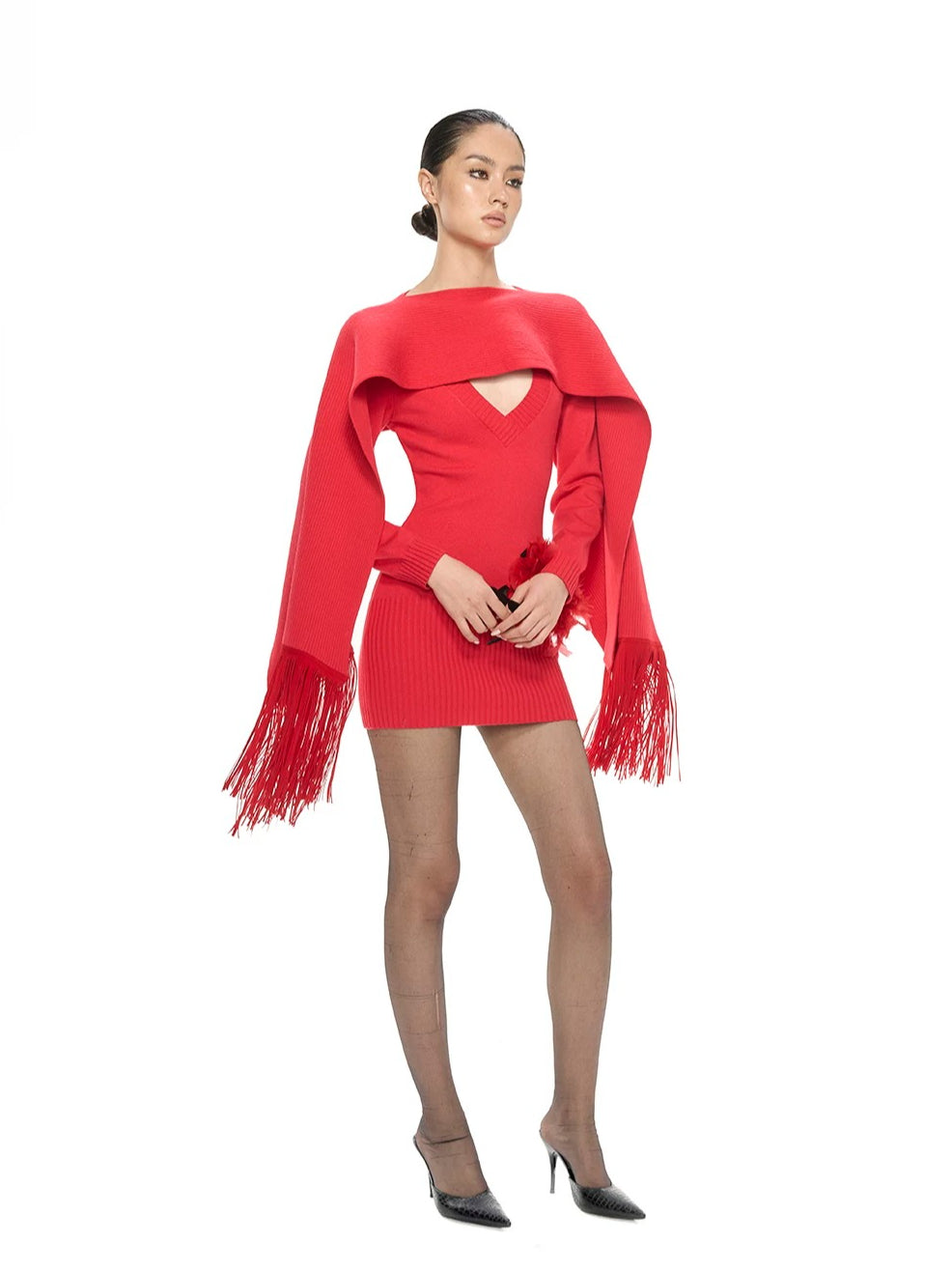 Fringe Knit Dress Set