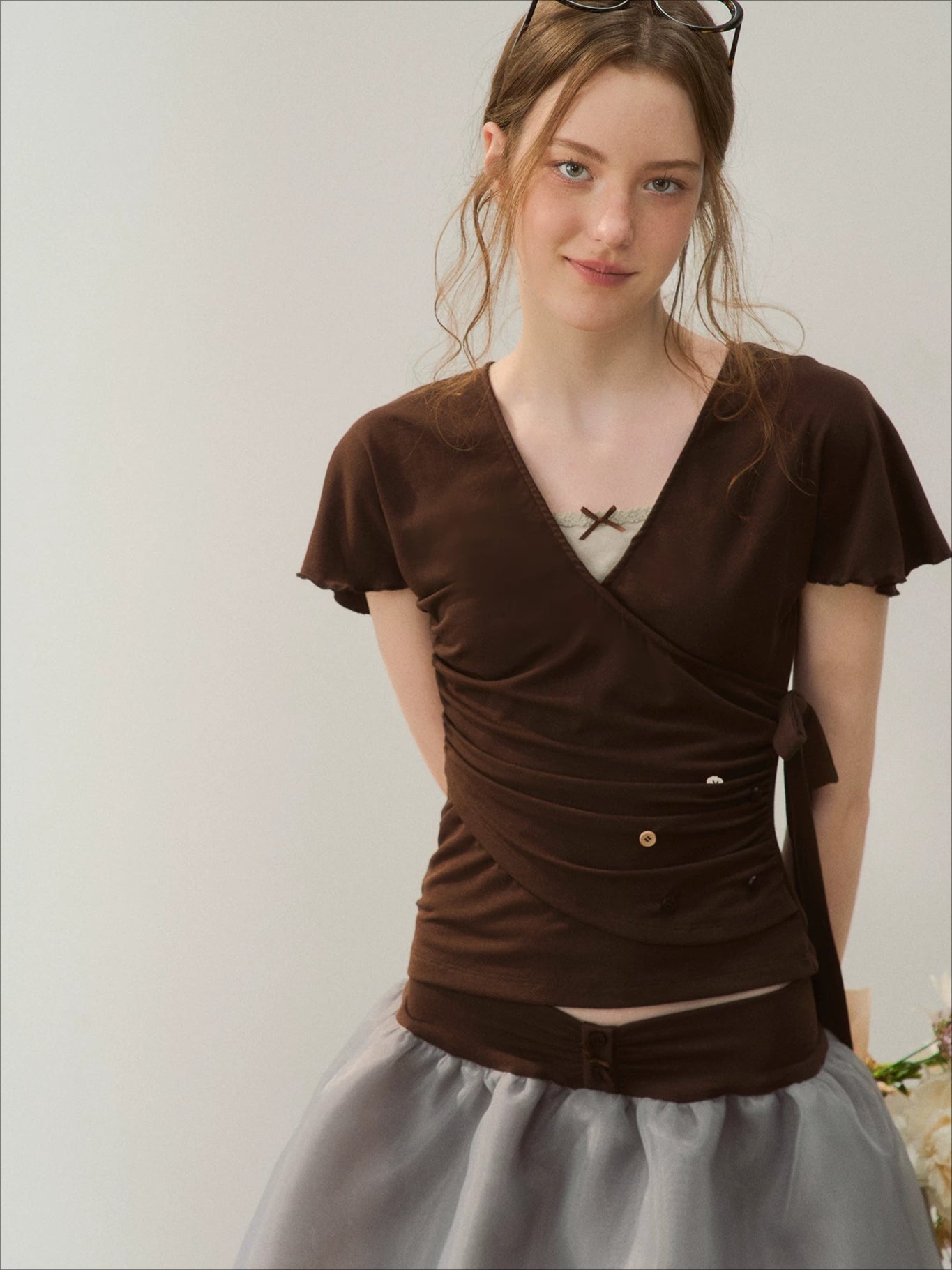 Bow Trim Tee Set