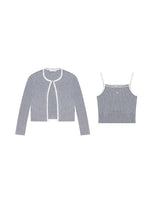 Shell Trim Knit Cardigan Set