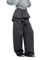 Detachable Layered Straight Leg Pants