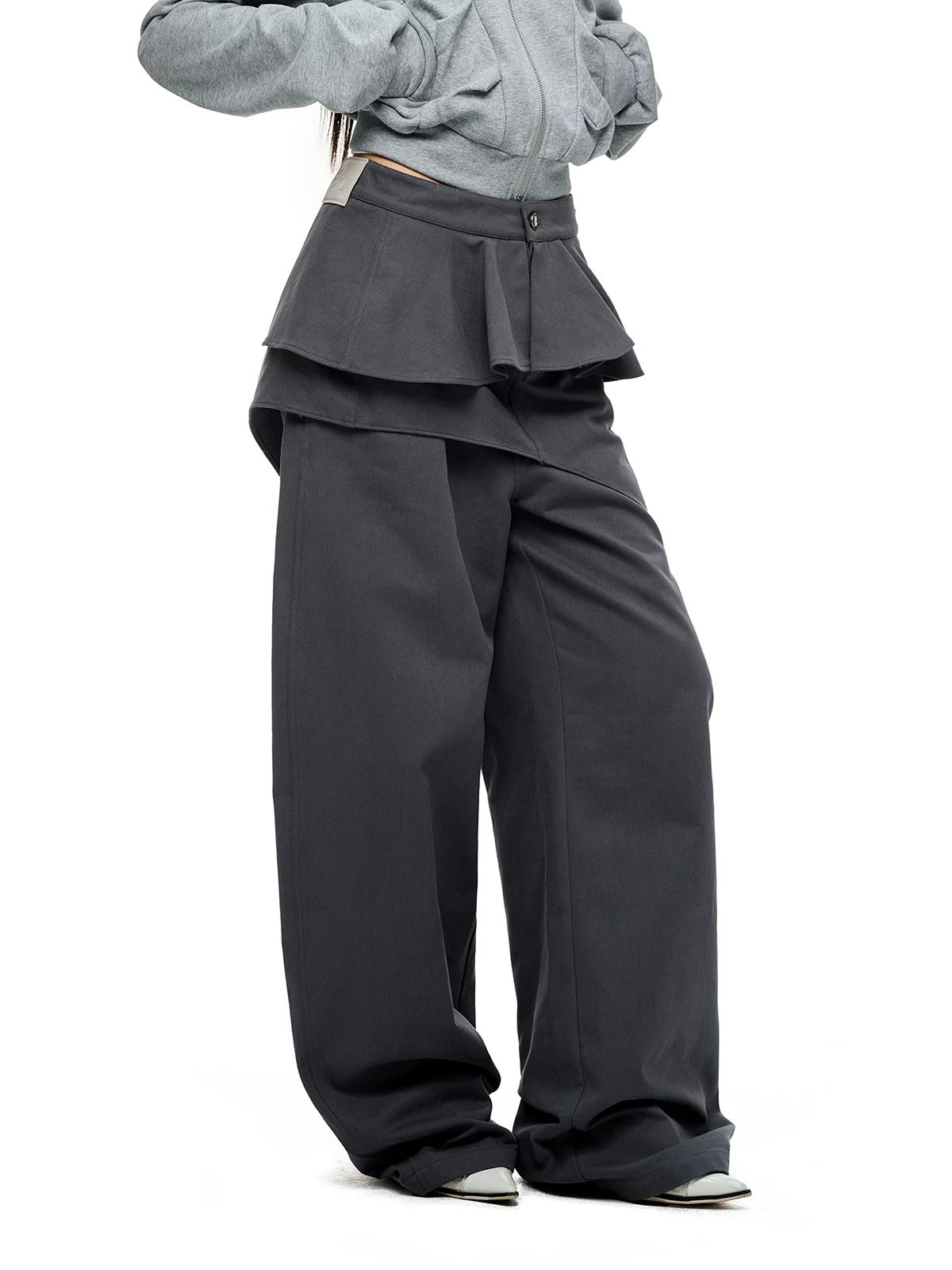 Detachable Layered Straight Leg Pants