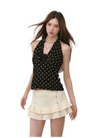 Polka Dot Rose Halter Vest