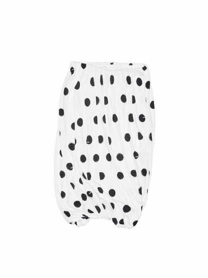 Polka Dot Contrast-Knot Bubble Midi Skirt