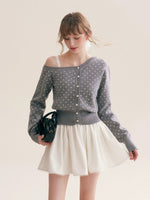 Polka Dot Knit Cardigan