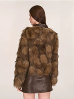 Asymmetric Collar Faux Fur Jacket