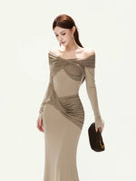 Mesh Shoulder Mermaid Dress