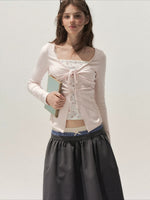 Twist Bow Floral Knit Top