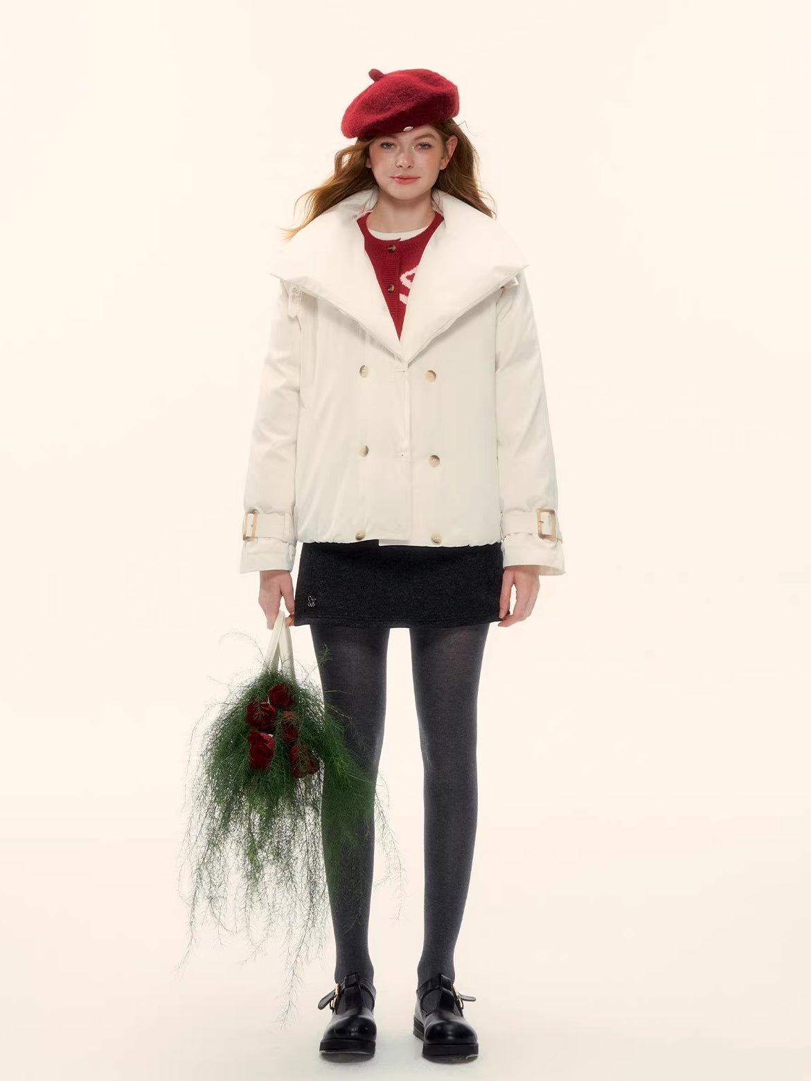 White Oversized White Down Jacket