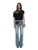 Black Contrast Asymmetric Tee