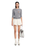 Cashmere-Feel Mid-Sleeve Cardigan