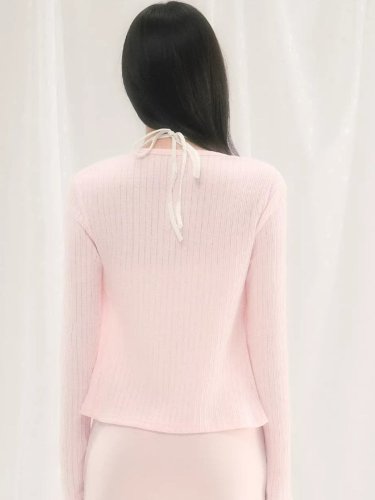 Openwork Jacquard Knit Cardigan &amp; Camisole Set