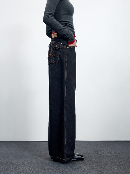 Raw Denim Straight Jeans