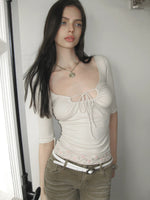 Embroidered Drawstring T-shirt