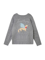 Animal Jacquard Embroidered Knit Sweater