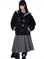 Navy Collar Toggle Jacket
