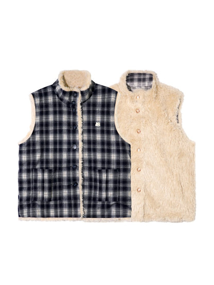 Reversible Check Fleece Vest
