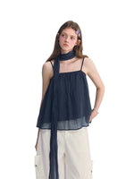 Plaid Chiffon Camisole Top
