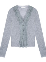 Lace V-Neck Wool Cardigan