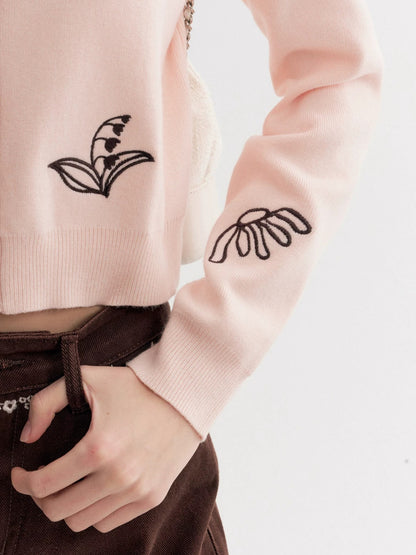 Layered Embroidered Cardigan