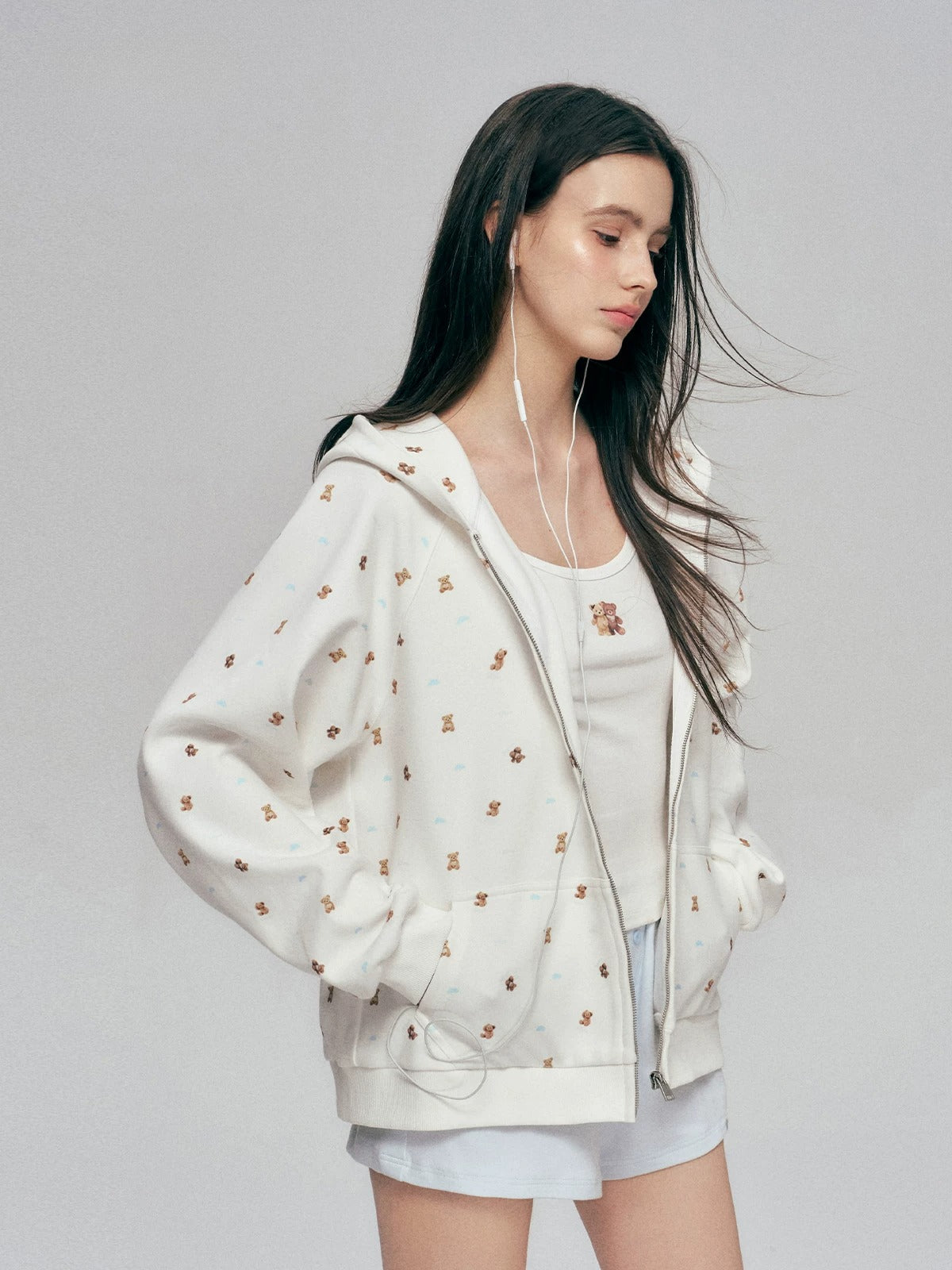 Bear Print Hoodie
