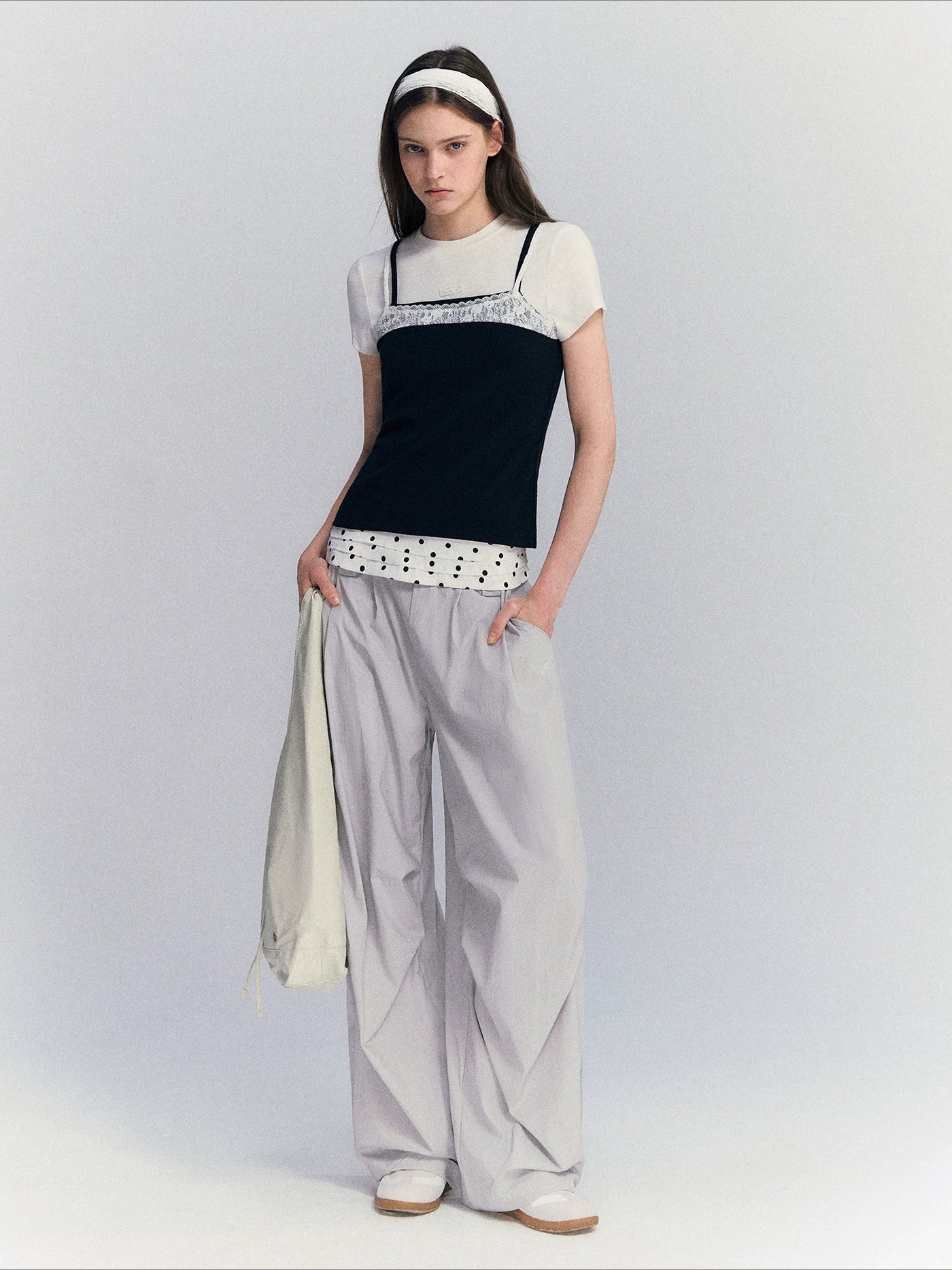 Polka Dot Straight Pants