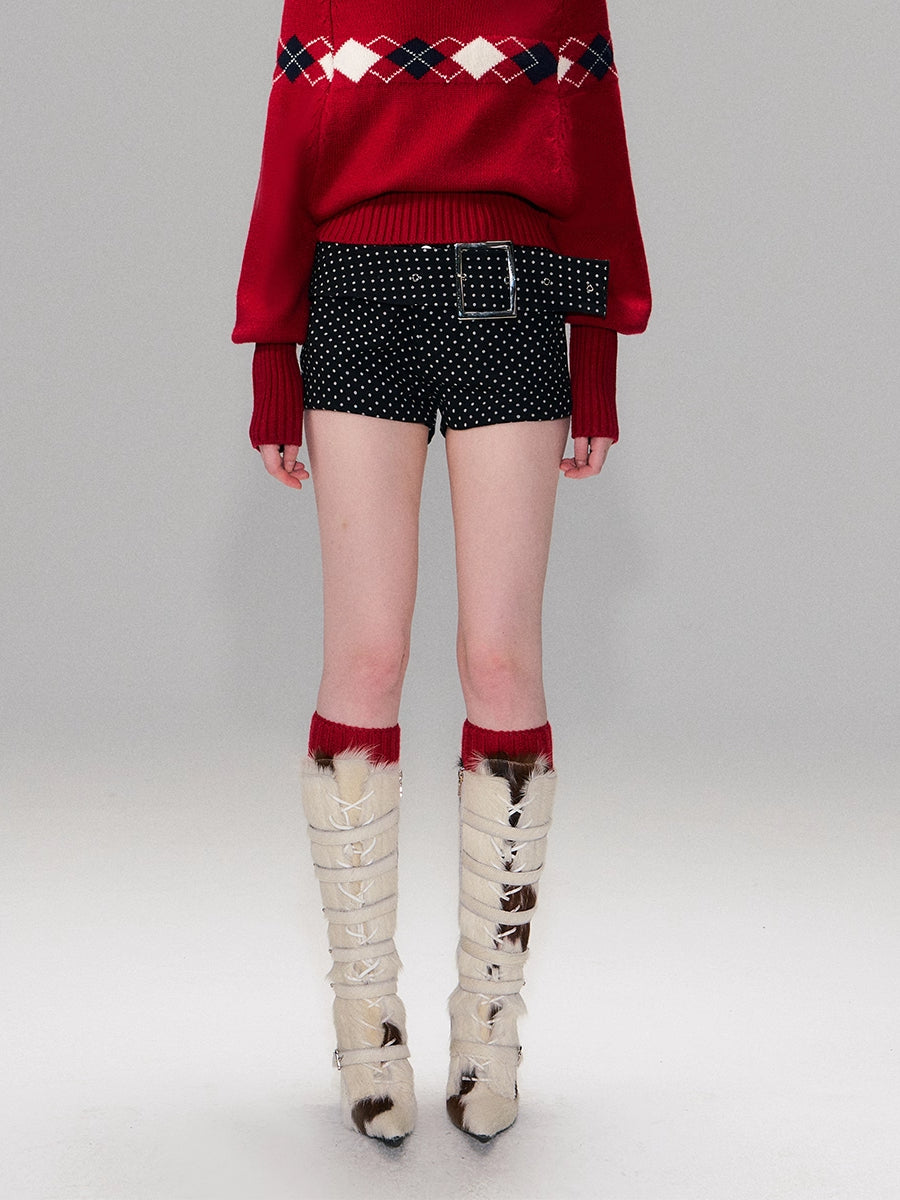 Polka Dot Belt Shorts