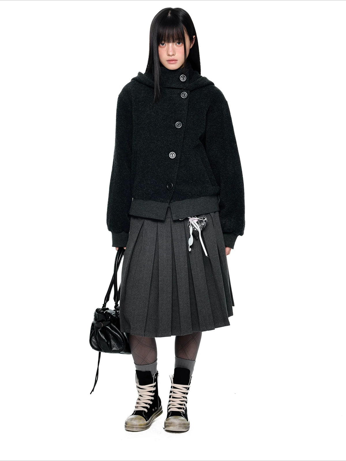 Hooded Wool Blend Jacket