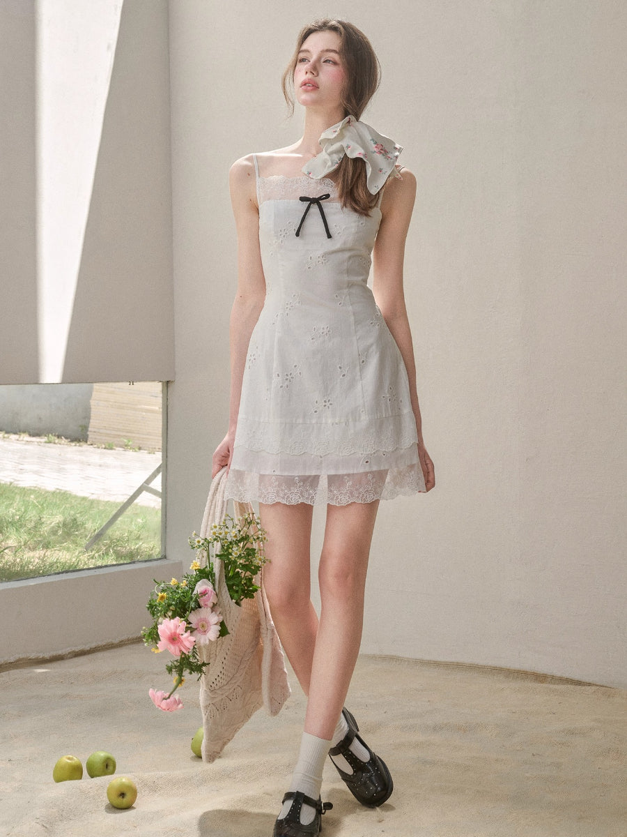 Cotton Embroidered Lace Slip Dress