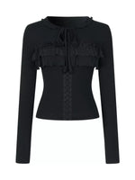 Lace Tie Tencel Wool Top