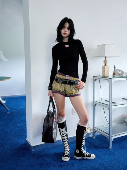 Striped Cotton Lounge Shorts