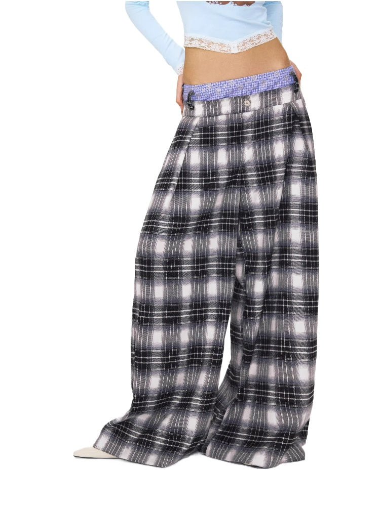 Manchester Plaid Wide Pants