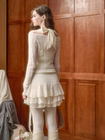Mohair Wool Open-Knit Vest Set