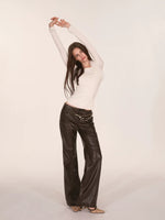 Fox Fur Trim Layered Halter Knit Top
