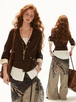 Textured Slim Henry Neck Cardigan