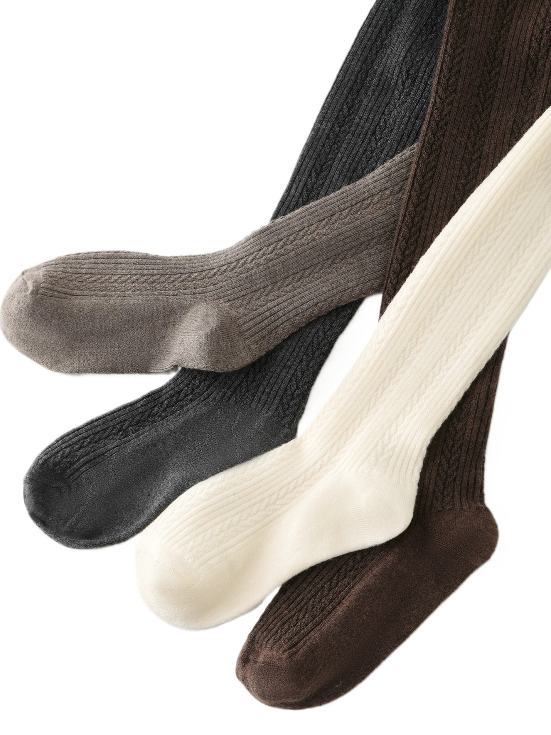 Cable Knit Wool Footed Tights