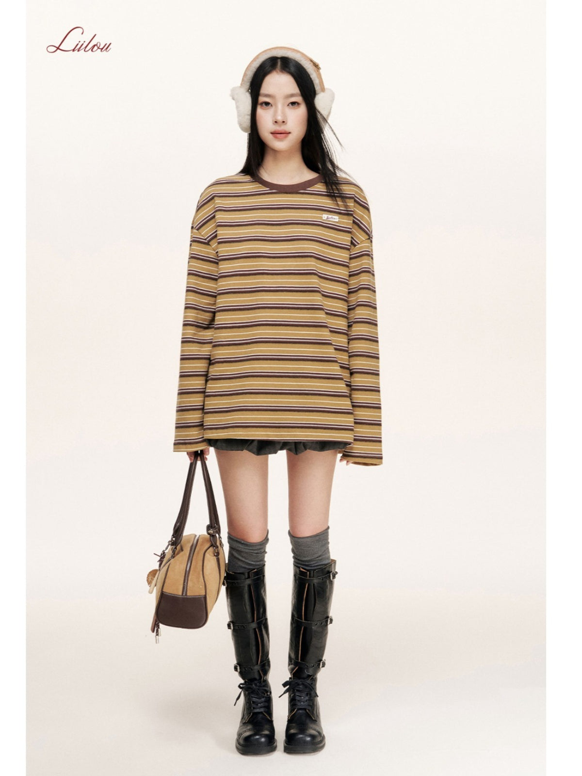 Retro Striped Relaxed Cotton T-Shirt