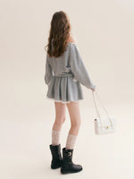 Lace Trim Sweatshirt Dress