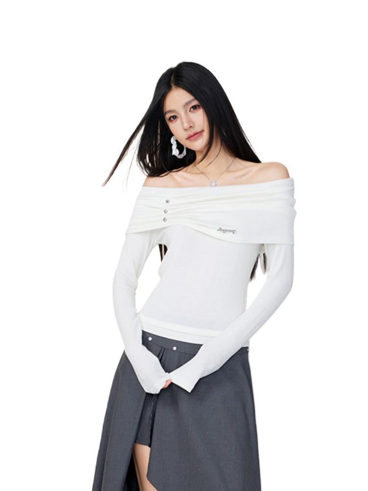 Off-Shoulder Two-Tone Top