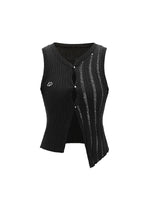 Black Off-set Round Neck Crochet Lace Cardigan