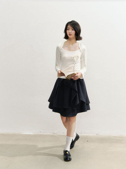 Structural Bow Mini Skirt