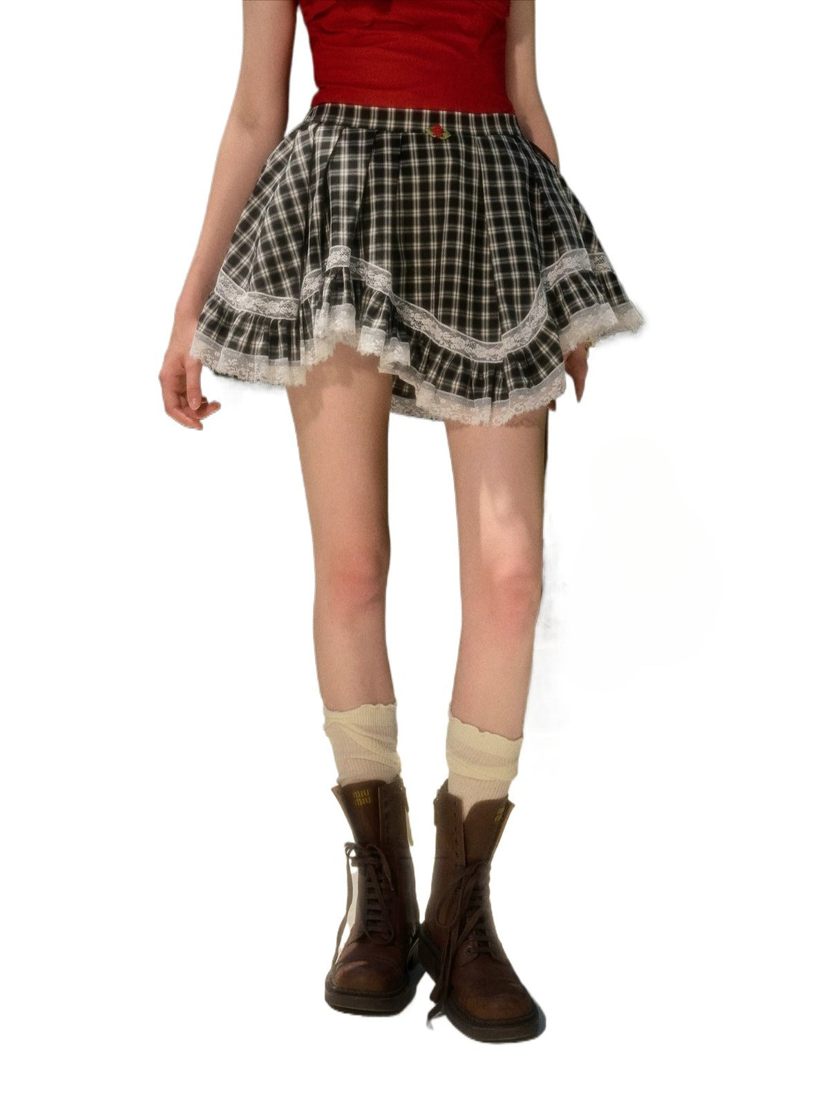 Lace Hem Mini Skirt