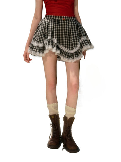 Lace Hem Mini Skirt
