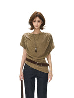 Draped Cowl Neck Batwing Wool Sweater