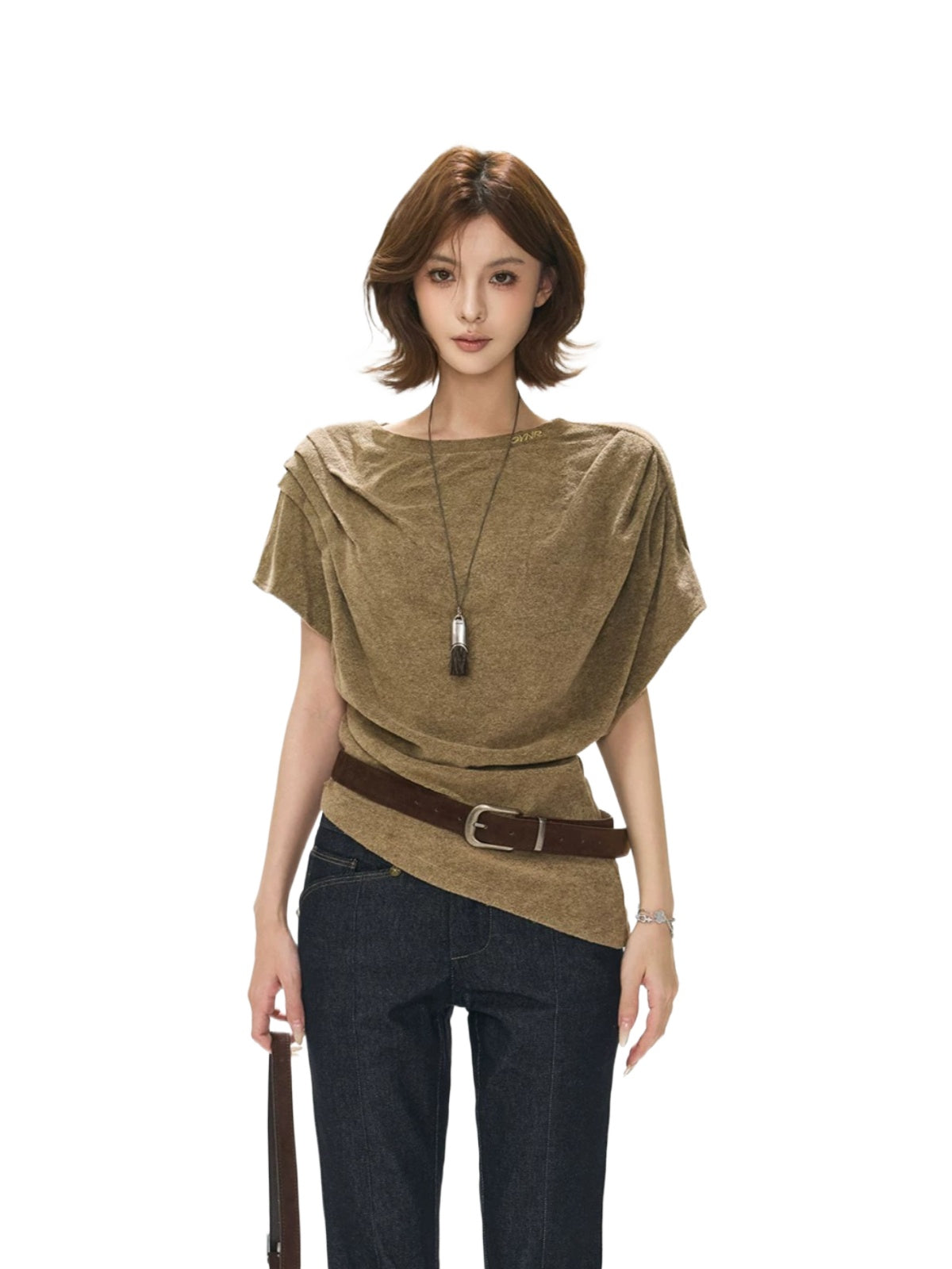 Draped Cowl Neck Batwing Wool Sweater