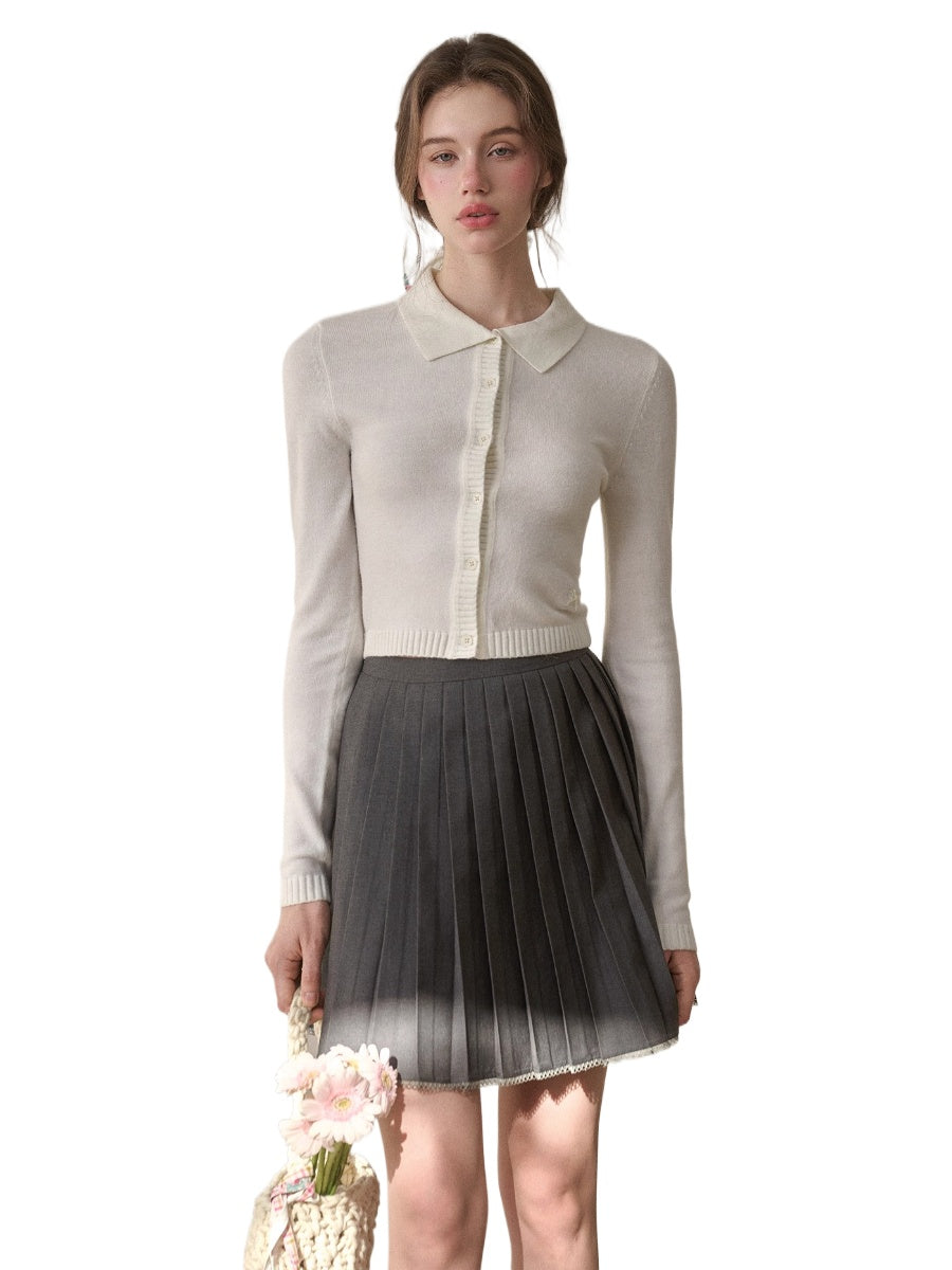 Silky Wool Cropped Cardigan