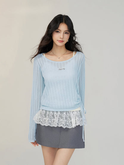 Hollow Irregular Lyocell Top