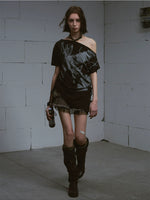 Printed Off Shoulder Tee